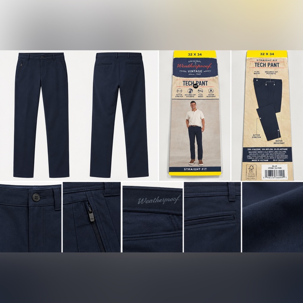 Weatherproof Men's Tech Chinos in Navy